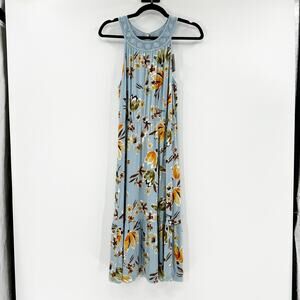 DanielRainn Women's Blue Floral Sleeveless Crochet Midi Dress Size M